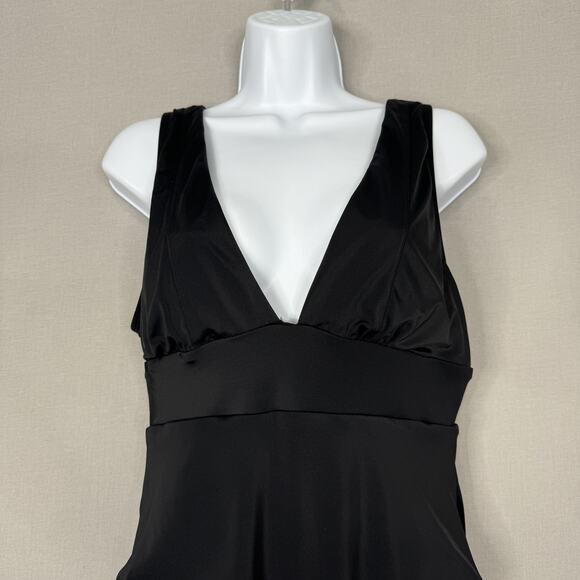 Andie One Piece Swimsuit Womens Medium Black Plunge V Neck Monique Bathing Suit - Picture 2 of 15